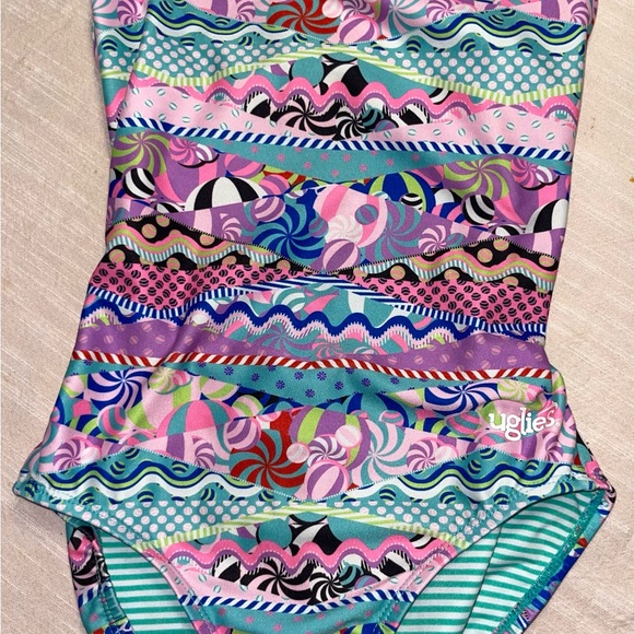 Dolfin Uglies Girls Cotton Candy Keyhole Swimsuit 24" L x 11" - Picture 1 of 4
